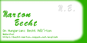 marton becht business card